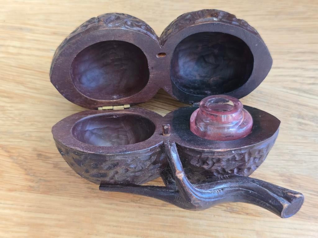 Schwarzwalder uniek handgesneden houten inktstel, Verzamelen, Pennenverzamelingen, Ophalen, Overige merken