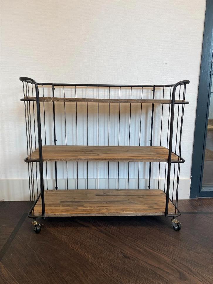 Vintage Industriële trolley, Huis en Inrichting, Kasten | Stellingkasten, Gebruikt, Ophalen