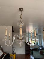 Kroonluchter lamp met glazen pegels, Huis en Inrichting, Lampen | Kroonluchters, Ophalen, Zo goed als nieuw, Glas, Klassiek landelijk
