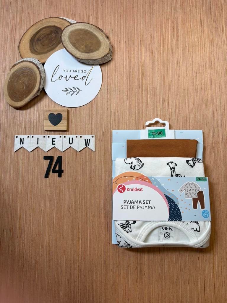 Baby unisex tweedelig pyjama setje kruidvat maat 74/80, Ophalen of Verzenden, Nieuw, Jongetje of Meisje, Nacht- of Onderkleding