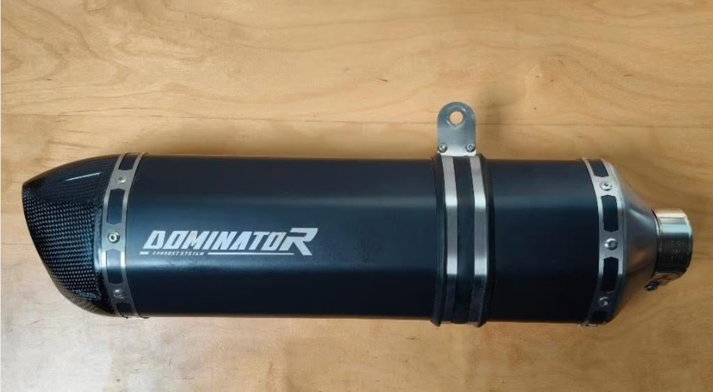 Dominator HP1 slip-on demper zwart, carbon 48mm ZGAN, Motoren, Ophalen of Verzenden, Gebruikt
