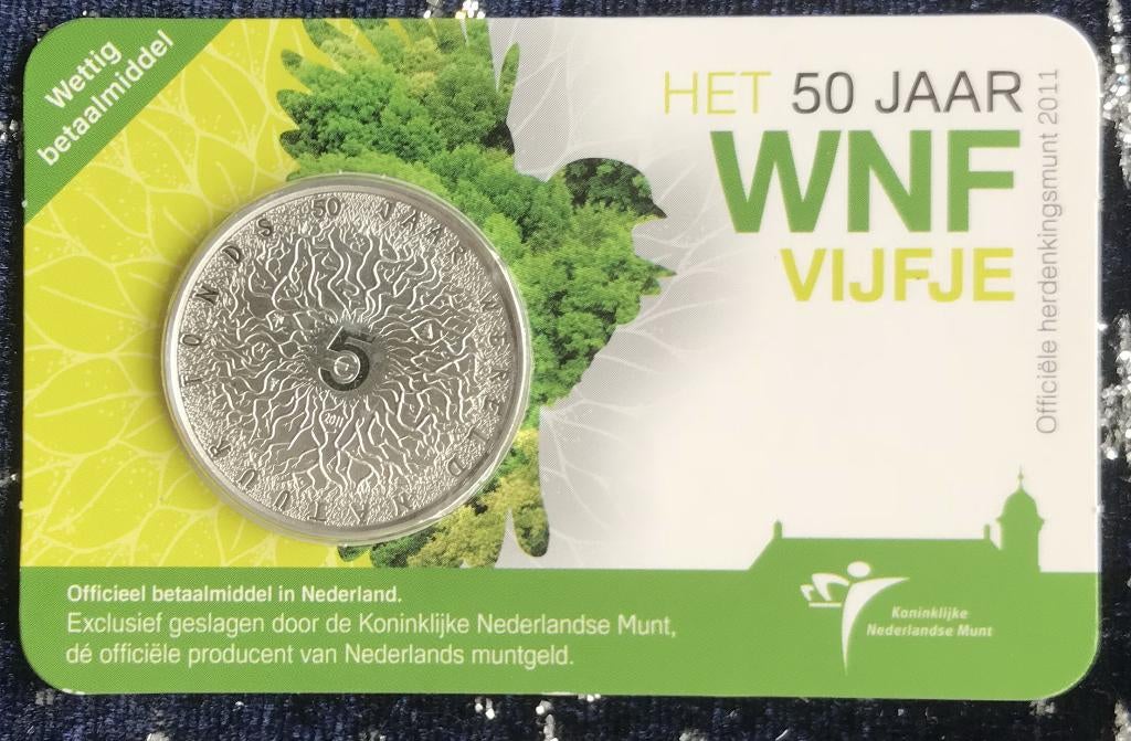 Nederland - 5 euro coincard - Het 50 jaar WNF vijfje, Postzegels en Munten, Munten | Nederland, Ophalen of Verzenden, Koningin Beatrix