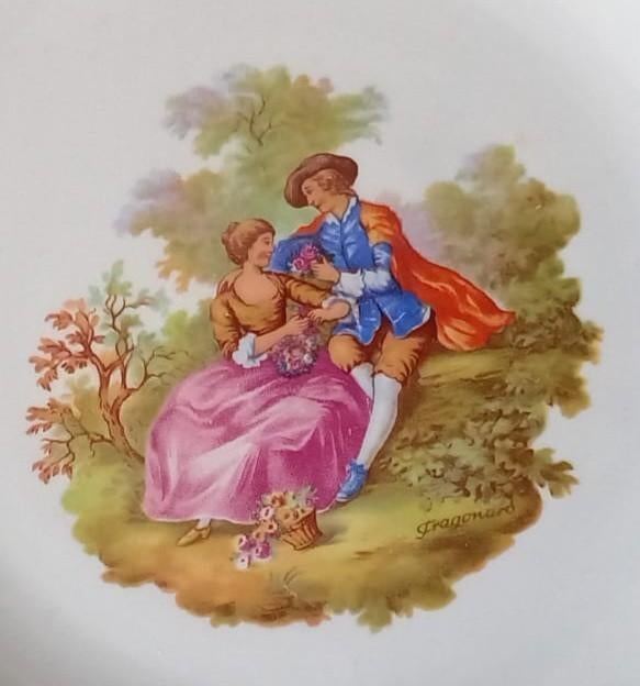Vintage gebaksbord Dauher Monopoli, Fragonard-stijl, Ophalen of Verzenden