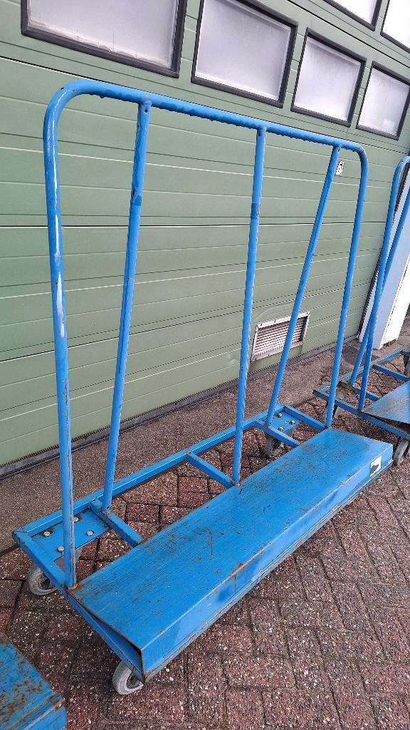 platenwagen bouwwinkelwagen langmatriaalwagen, Ophalen, Gebruikt, Transportkar, 100 liter of meer