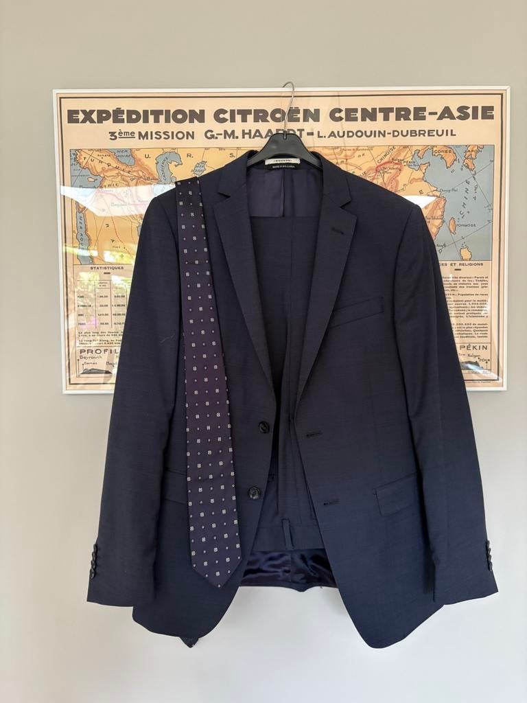Van Gils heren maatpak - Marineblauw - maat 48 (slim fit), Kleding | Heren, Kostuums en Colberts, Zo goed als nieuw, Maat 48/50 (M)