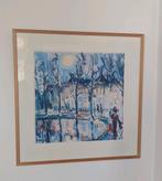 Groninger Stadsgezicht in Maanlicht - George Martens, Ophalen of Verzenden