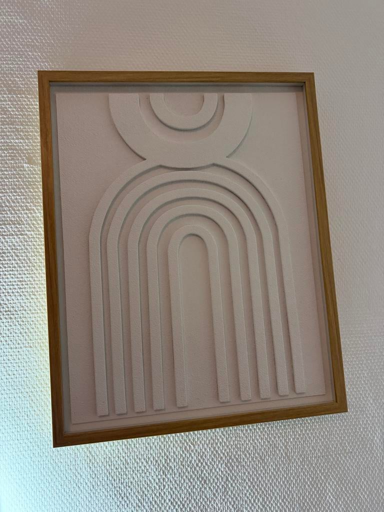 Japandi schilderij, Huis en Inrichting, Woonaccessoires | Wanddecoraties, Hout, Decoratieobject, Ophalen of Verzenden, Zo goed als nieuw