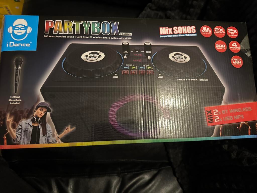 Nieuwe iDance PartyBox DJ303 DJ-set met licht en microfoon, Ophalen, Nieuw, Dj-set, Overige merken