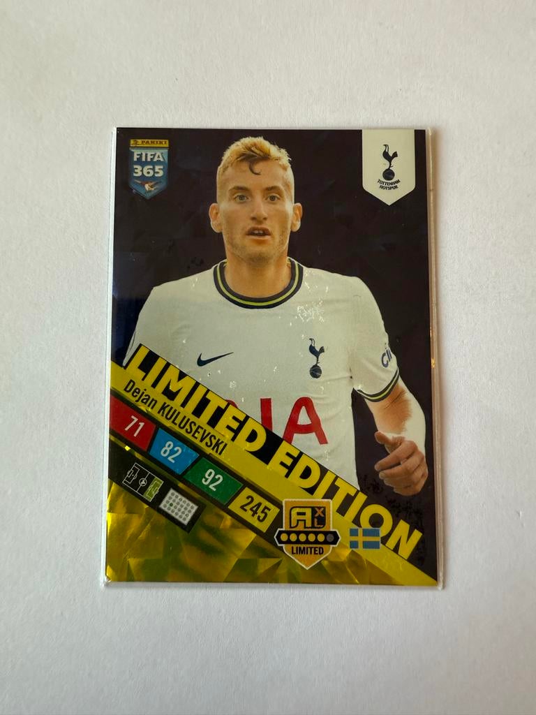 Panini FIFA 365 Limited Edition Dejan Kulusevski kaart, Ophalen of Verzenden, Zo goed als nieuw, Buitenlandse clubs, Spelerskaart