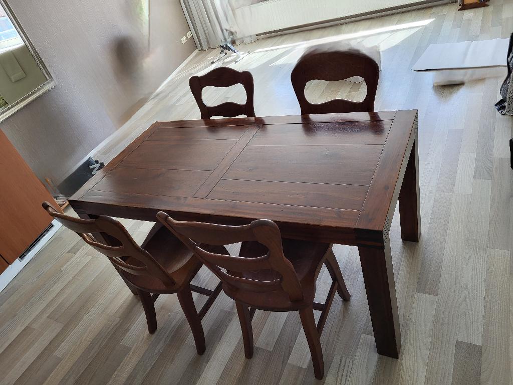 eetkamertafel en stoelen, Huis en Inrichting, Ophalen, Gebruikt, 50 tot 100 cm, 150 tot 200 cm