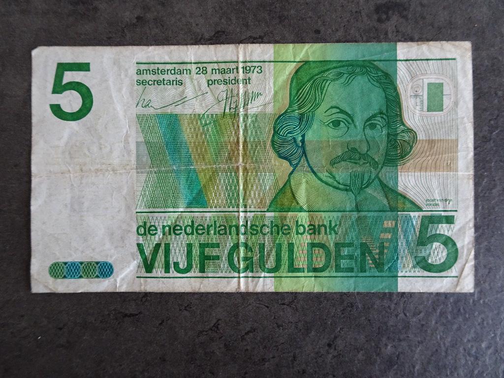 Bankbiljet Nederland 5 Gulden, Postzegels en Munten, Bankbiljetten | Nederland, Verzenden, 5 gulden, Los biljet