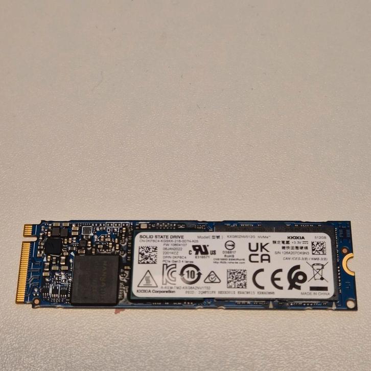 Toshiba/Kioxia 512GB Nvme SSD 2280, Computers en Software, Harde schijven, Gebruikt, Laptop, Intern, SSD, Overige aansluitingen