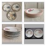 Brocante ontbijt- dessertbordjes / diepe- en dinerborden, Ophalen of Verzenden