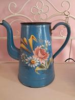 Franse Emaille Koffiepot met Bloemen zonder deksel), Antiek en Kunst, Ophalen of Verzenden
