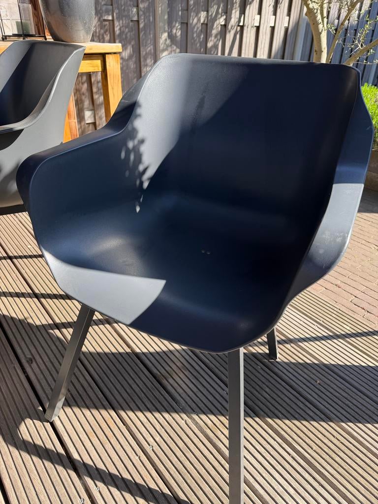 Hartman kuipstoelen grijs - 4 stuks, Ophalen of Verzenden, Gebruikt, Kunststof