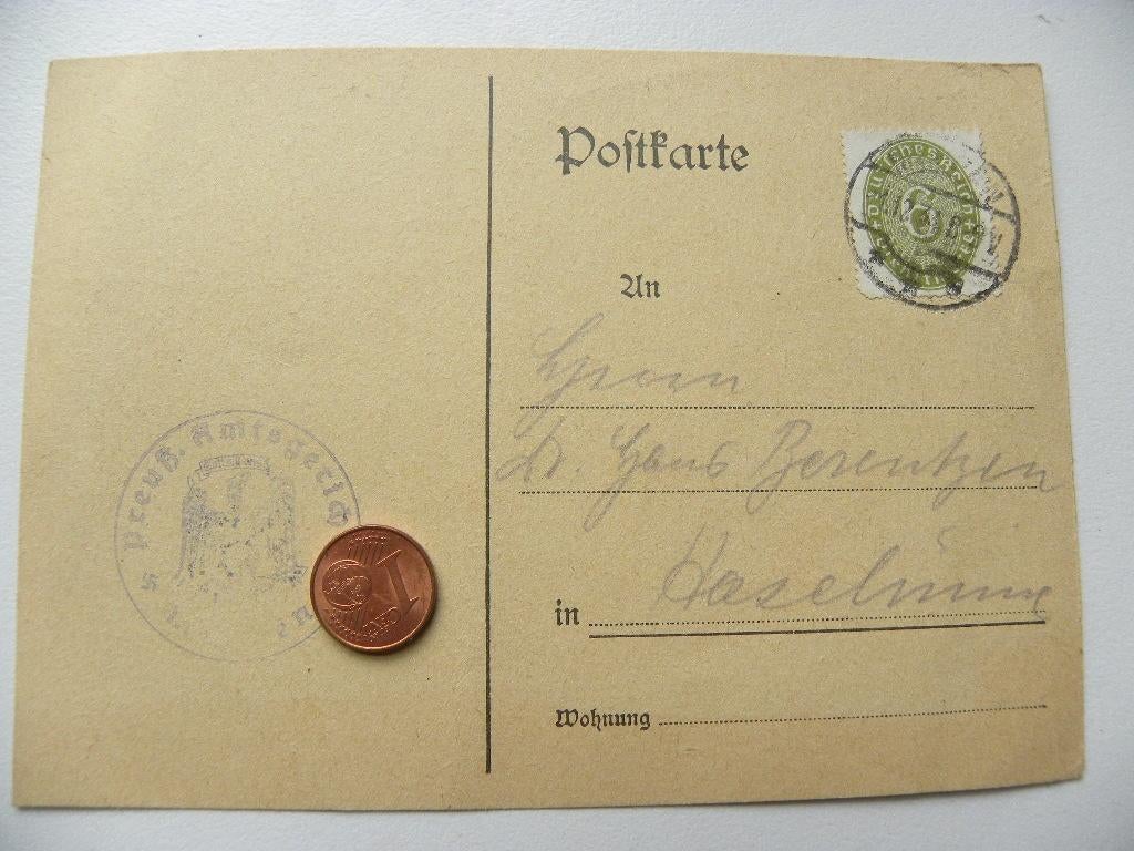 Briefkaart Duitse rijk 1934, Postzegels en Munten, Brieven en Enveloppen | Buitenland, Ophalen of Verzenden, Briefkaart