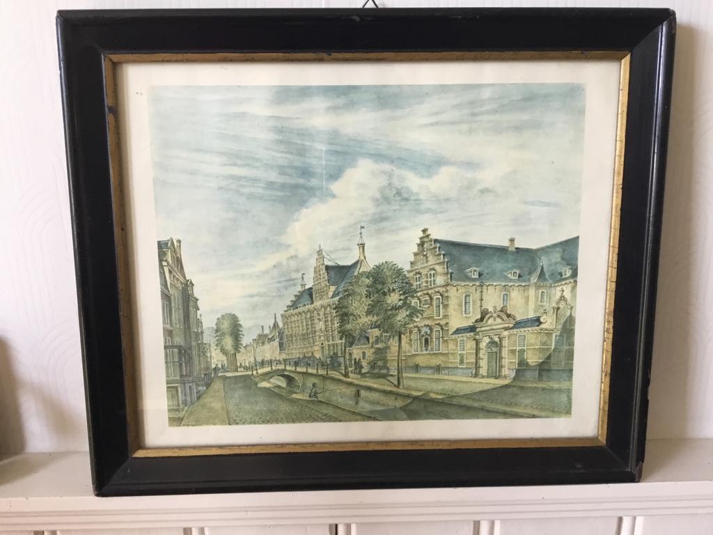 Antieke litho van Kanselarij Leeuwarden Sjoerd Banga  1840, Antiek en Kunst, Kunst | Schilderijen | Klassiek, Ophalen of Verzenden