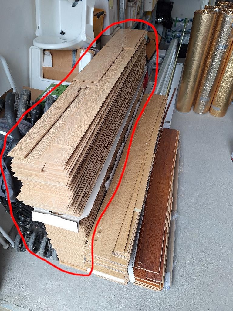 27m² GAMMA deco laminaat Blank Grenen, Ophalen, Gebruikt, 50 tot 150 cm, 10 m² of meer