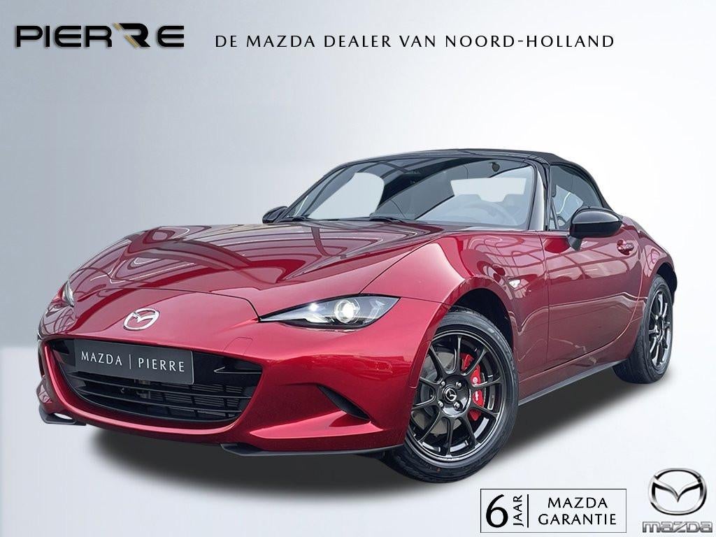 Mazda MX-5 1.5 SkyActiv-G 132 Homura | RECARO STOELEN | NAVI, Auto's, Mazda, Achterwielaandrijving, Zwart, 4 cilinders, Cabriolet