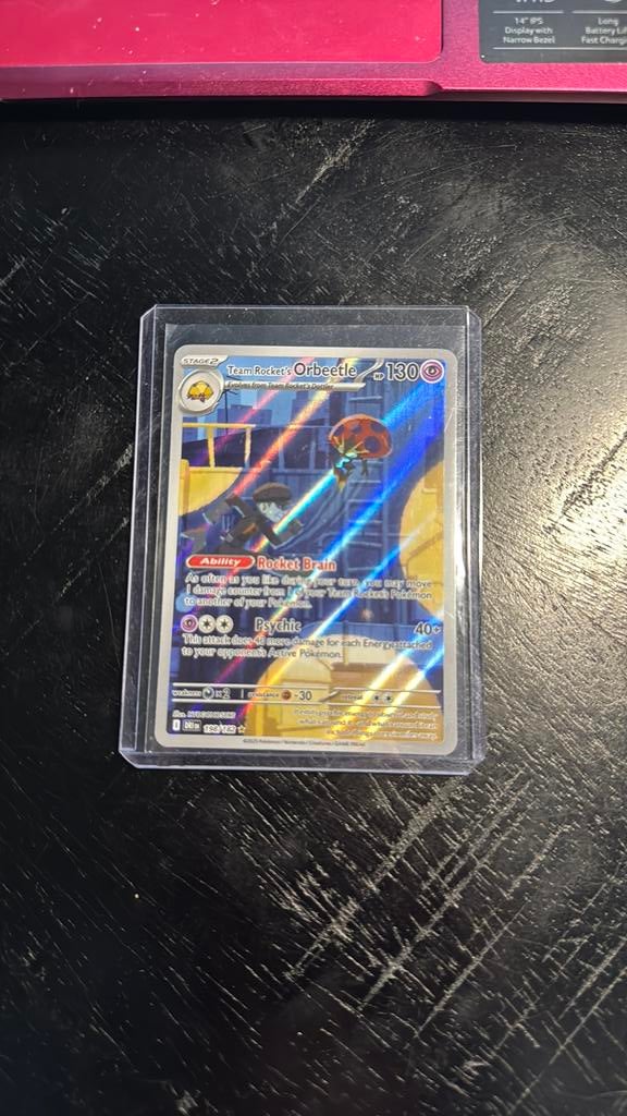 Team rocket’s orbeetle destined rivals 198/182 pokemon, Hobby en Vrije tijd, Verzamelkaartspellen | Pokémon, Ophalen of Verzenden