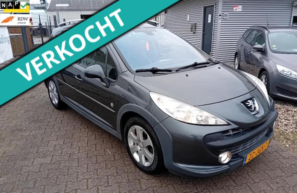 Peugeot 207 1.6 16V SW Outdoor 2009 Grijs TREKHAAK!! CRUISE!, Sound system, Zwart, 4 cilinders, Leder en Stof