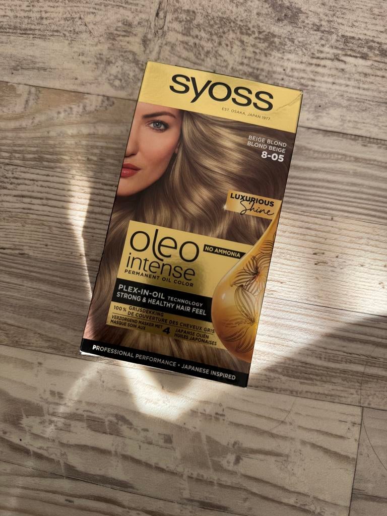 Syoss Oleo Intense Haarverf 8-05 Beige Blond, Ophalen of Verzenden, Nieuw, Haarverzorger of -hersteller