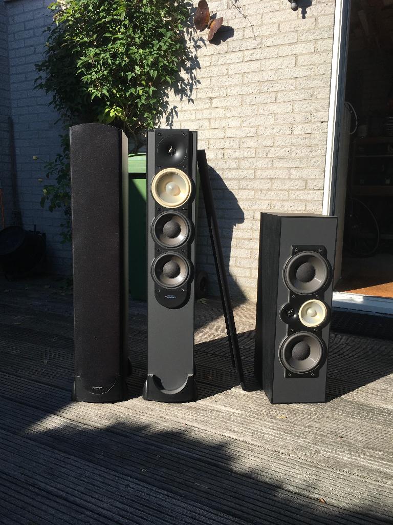 Paradigm Monitor 7 (front) en CC-90 (Center) V5, Gebruikt, 120 watt of meer, Front, Rear of Stereo speakers, Ophalen