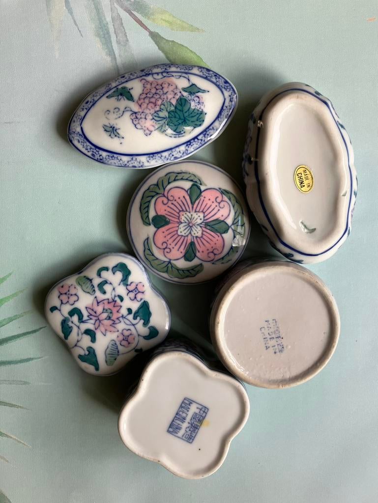 Sieraden doosjes Chinees porselein bakjes ringen, Antiek en Kunst, Ophalen of Verzenden