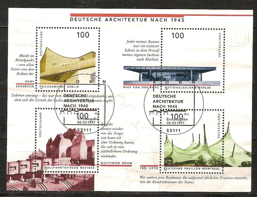 BRD 1906-1909 blok 37, Ophalen of Verzenden, BRD, Gestempeld