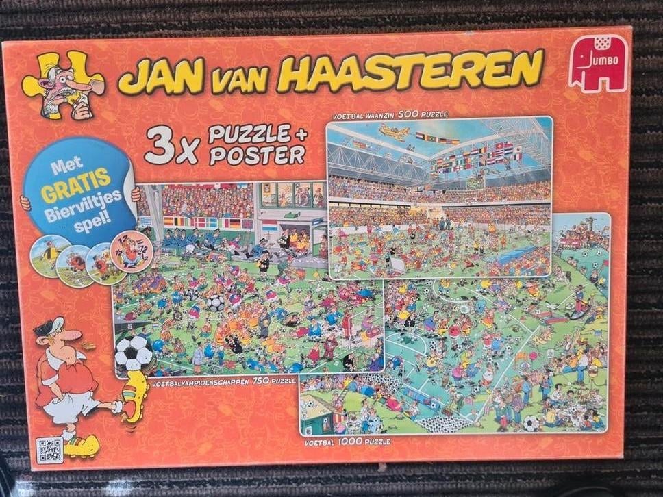 3 x Jan v Haasteren Voetbal, Ophalen, 500 t/m 1500 stukjes