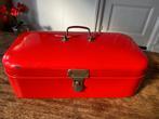 Brocante emaille broodtrommel rood, Antiek en Kunst, Ophalen of Verzenden