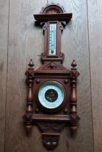 Antieke houten barometer met thermometer, Ophalen, Gebruikt, Weerstation
