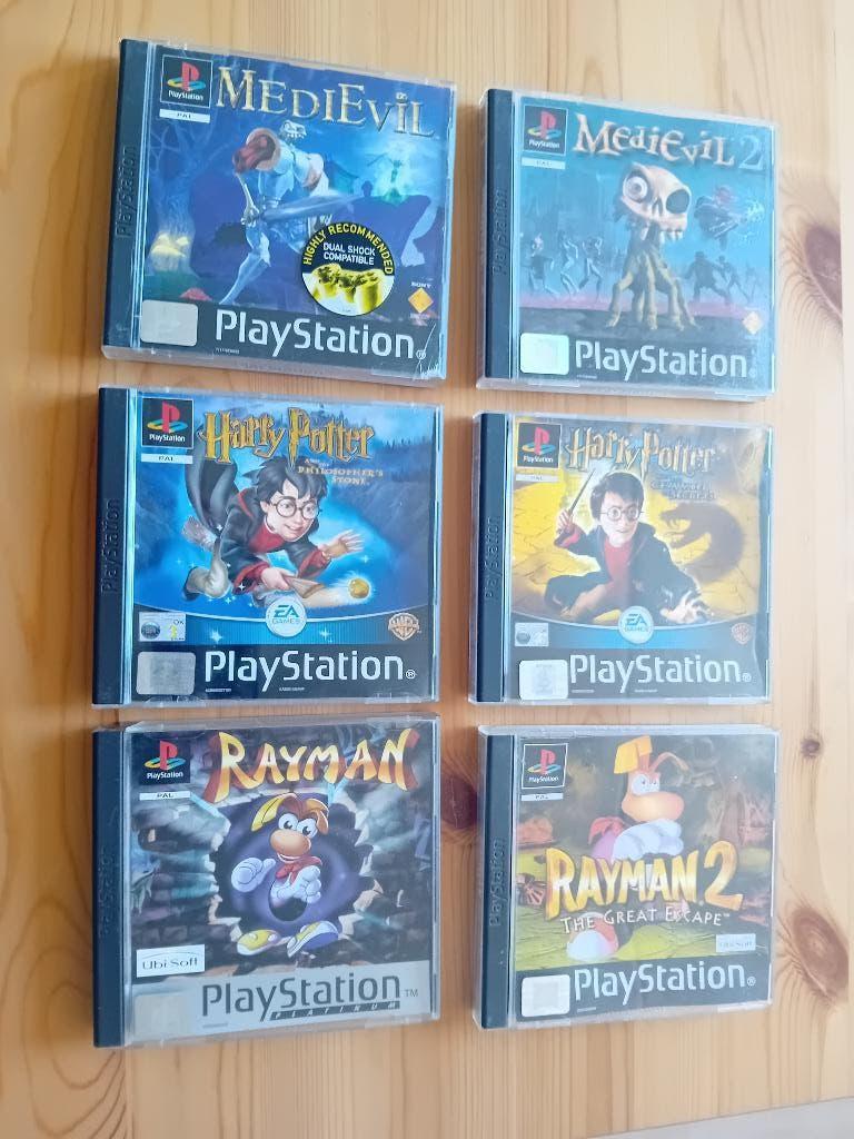 6 Playstation 1 games: MediEvil 1+2, Harry Potter, Rayman, Avontuur en Actie, 1 speler, Ophalen of Verzenden, Zo goed als nieuw