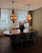 Jan Frantzen Houten eettafel met lades en kastjes, Ophalen, Gebruikt, 100 tot 150 cm, Vijf personen of meer