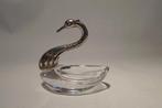 Zout Bakje Zilver Kristal Zwaan, Ophalen of Verzenden, Zilver