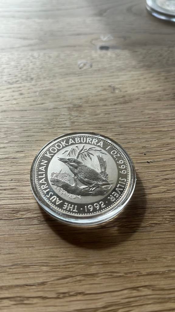 KOOKABURRA 1 oz 1992 999/1000 zilver, Postzegels en Munten, Edelmetalen en Baren, Ophalen of Verzenden, Zilver