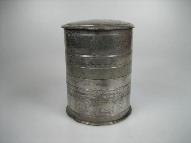 Antieke Theebus / Tabak bus uit ca. 1930, Antiek en Kunst, Antiek | Tin, Verzenden