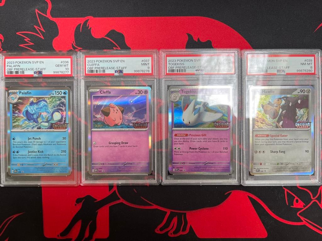 Unieke Obsidian Flames Pre-release Staff Promo PSA Set, Hobby en Vrije tijd, Verzamelkaartspellen | Pokémon, Ophalen of Verzenden