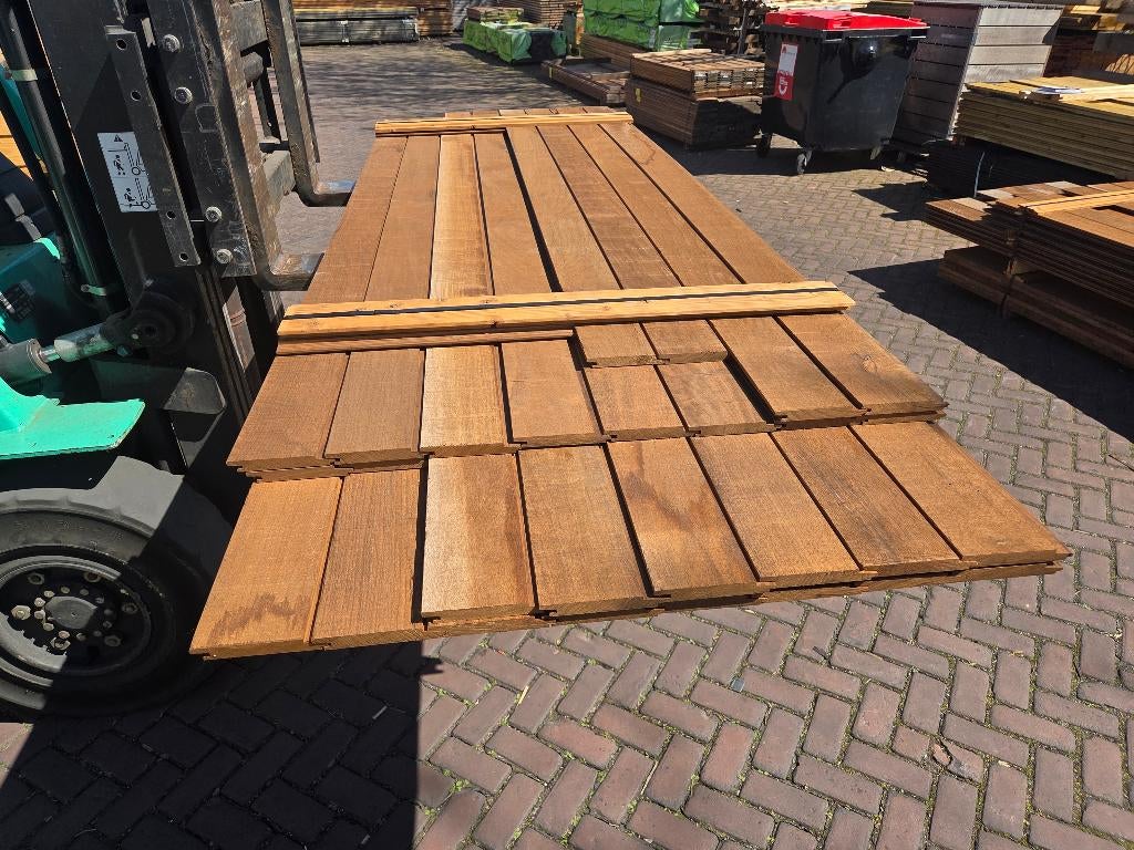 10.3 m2 Hardhout Rabat - Fijnbezaagd - nr: HP126, Ophalen, Planken, Nieuw, Hardhout