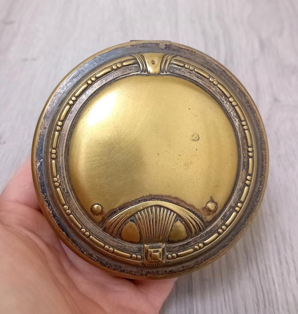 ronde koperen doos, Ophalen of Verzenden