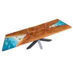 Unieke Epoxy Resin Tafel –260x100cm - Notenhout, Huis en Inrichting, Bureaus, Ophalen of Verzenden, Nieuw