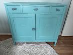 Grenen Commode met lades en deurtjes - Lichtblauw, Kinderen en Baby's, Ophalen, Gebruikt, 50 tot 70 cm, 75 tot 100 cm