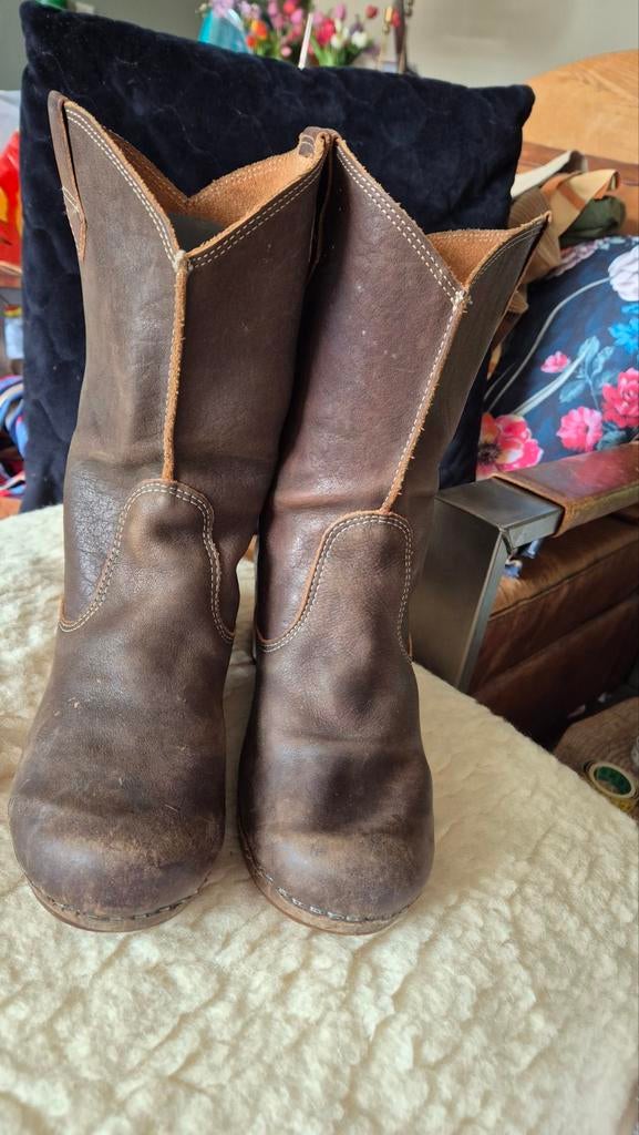 Clumpy bruin leren klomp laarzen mt 41, Bruin, Lage of Enkellaarzen, Ophalen of Verzenden, Clumpy