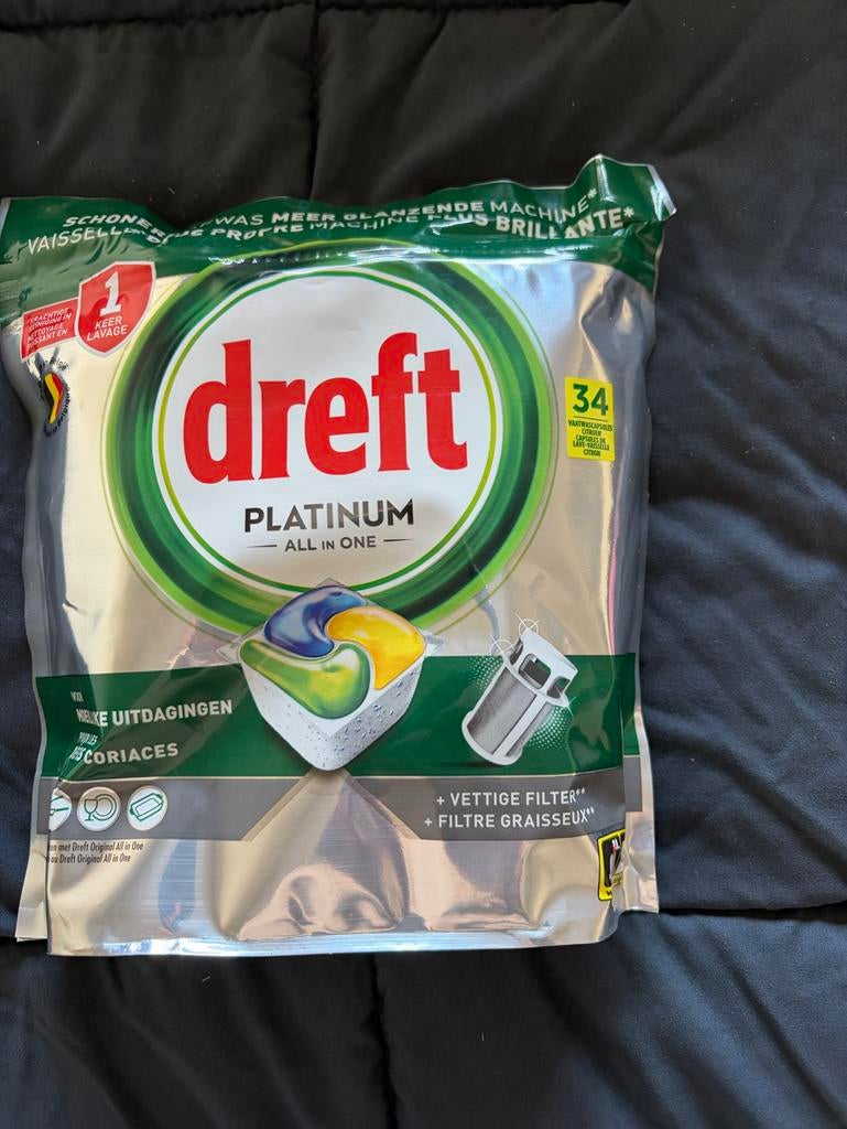 Dreft Platinum vaatwastabletten 34 stuks, Ophalen of Verzenden, Schoonmaakmiddel
