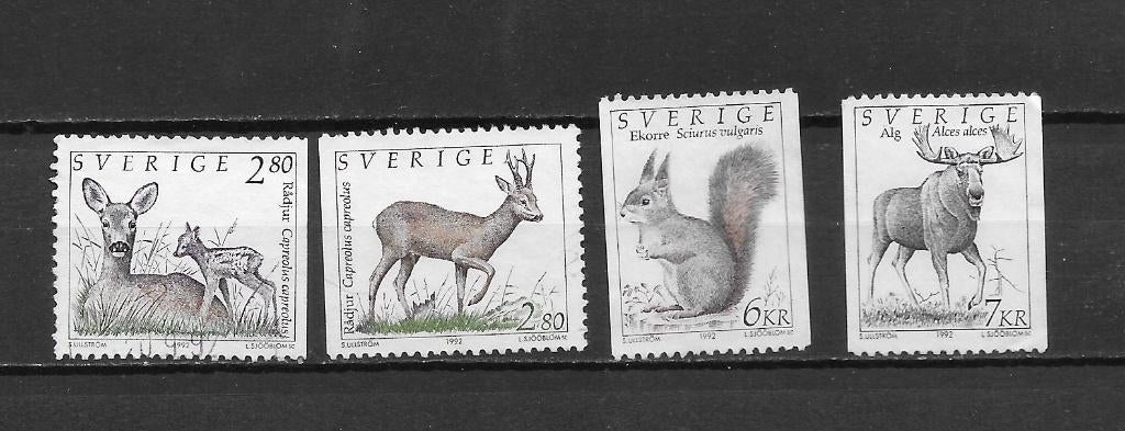 Zweden 1992 dieren, Verzenden, Zweden, Gestempeld