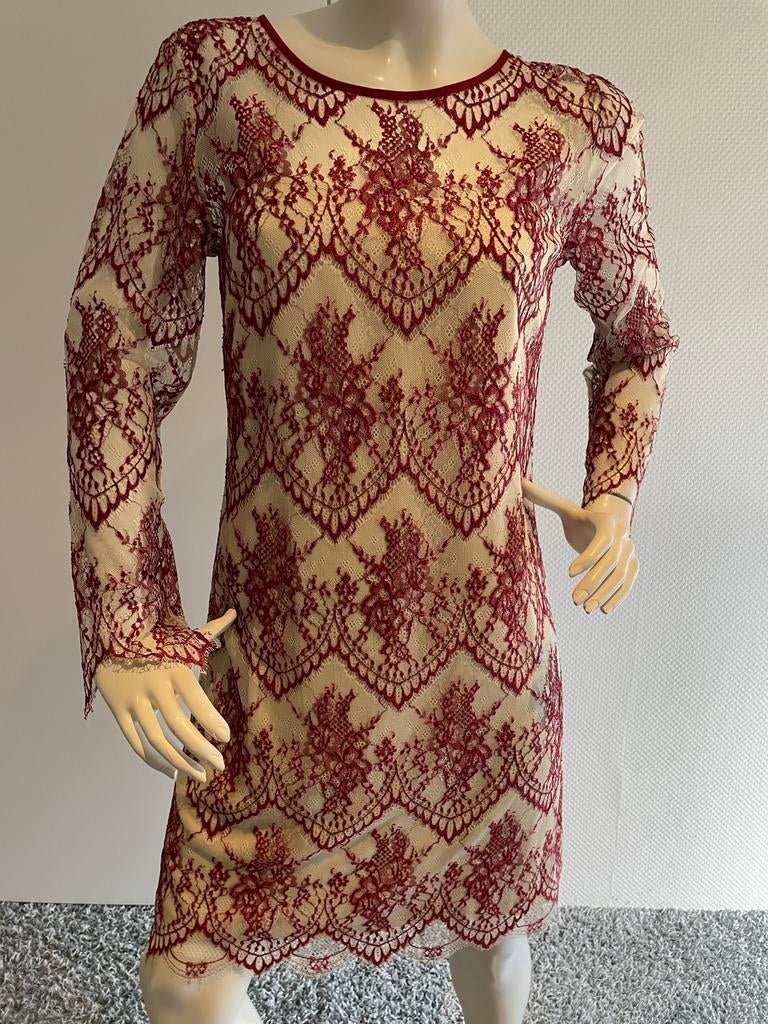 Twinset by simona barbieri kanten jurkje maat s, Maat 38/40 (M), Ophalen of Verzenden, Zo goed als nieuw, Knielengte