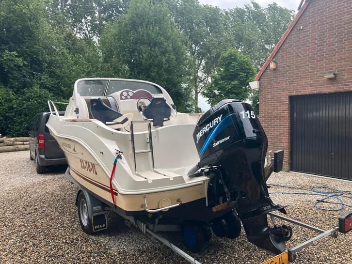 Quicksilver Cabin 540 Cruiser, Watersport en Boten, Vis- en Consoleboten, Gebruikt, 70 pk of meer, 3 tot 6 meter, Benzine, Buitenboordmotor