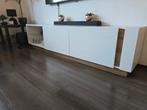 Tv meubel wit met hout en hoogglans, Huis en Inrichting, Ophalen, Gebruikt, 150 tot 200 cm, Minder dan 100 cm