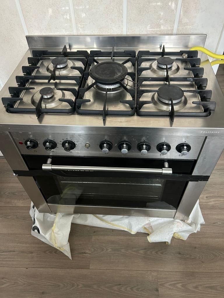 Groot gasfornuis 5 pits, Ophalen, Gebruikt, 60 cm of meer, Gas
