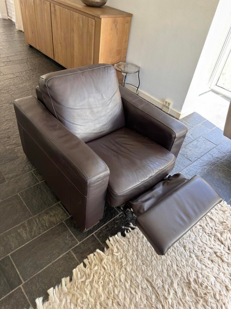 2 Leren stoelen van Italsofa, Ophalen, Gebruikt, Leer, 75 tot 100 cm